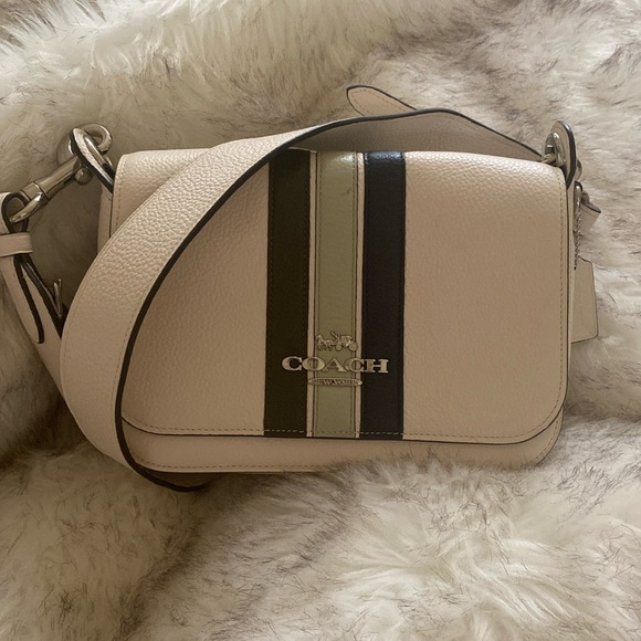 Varsity Stripe Coach Jes Tote Bag Leather Bag Coach Jes